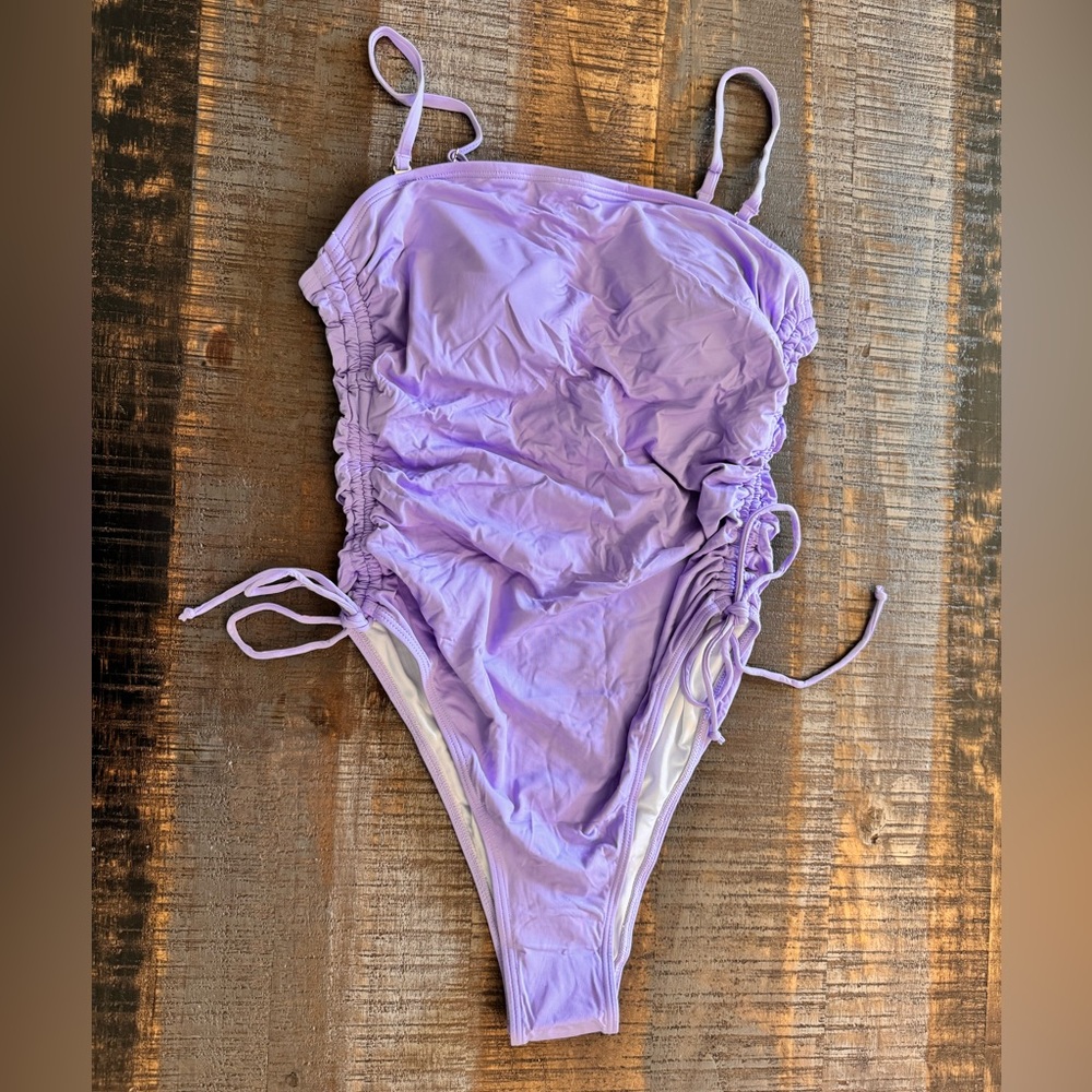 NWT Yonique Strapless One Piece Tummy Control Bandeau Bathing Suit Cheeky - Picture 6 of 7